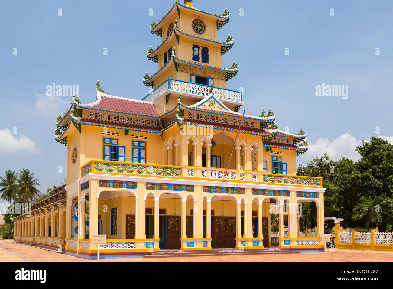 Temple Cao Dai de Tay Ninh, Vietnam, Banque D'Images