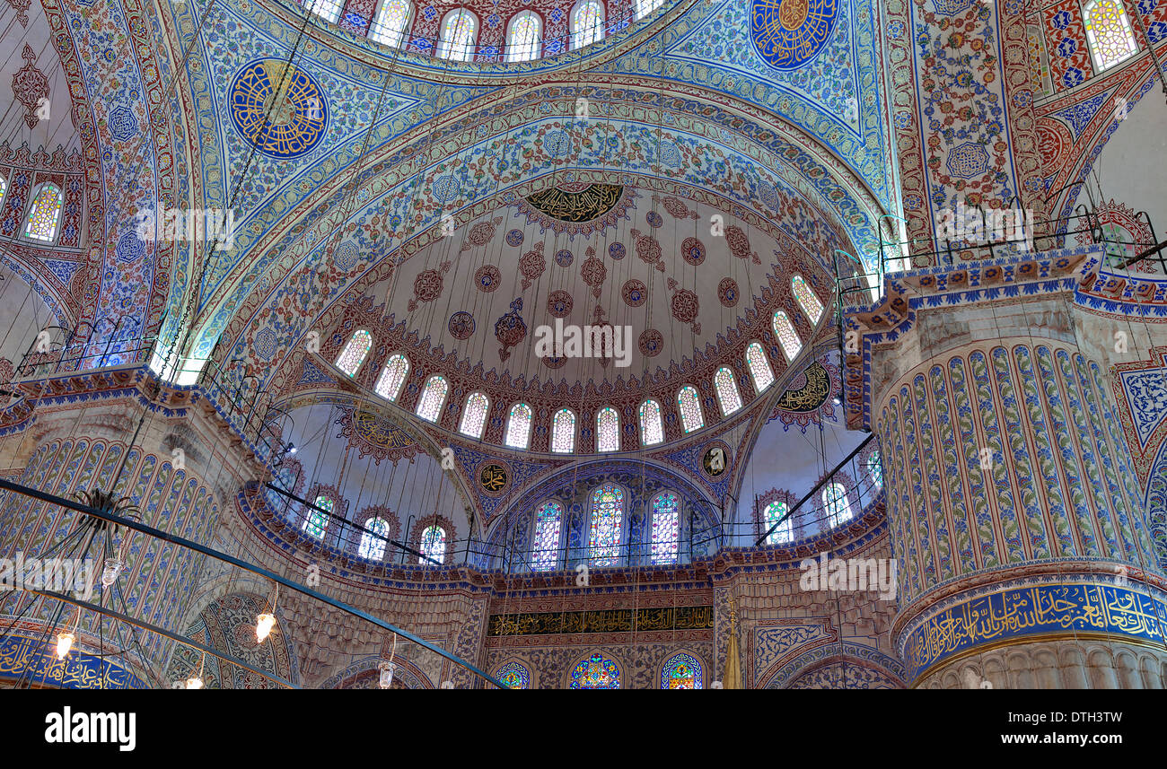 Intérieur de la mosquée bleue.Istanbul.la Turquie. Banque D'Images
