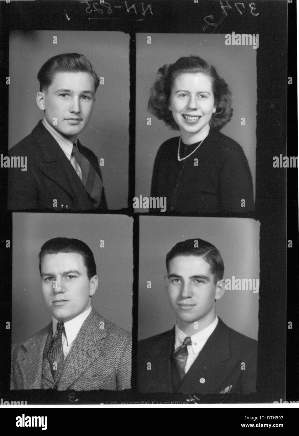 Cette collection de portraits annuels de McGuffey High School, 1940, présente un aperçu historique de la vie des étudiants pendant cette période, reflétant les normes sociales et la culture académique de l'époque. Banque D'Images