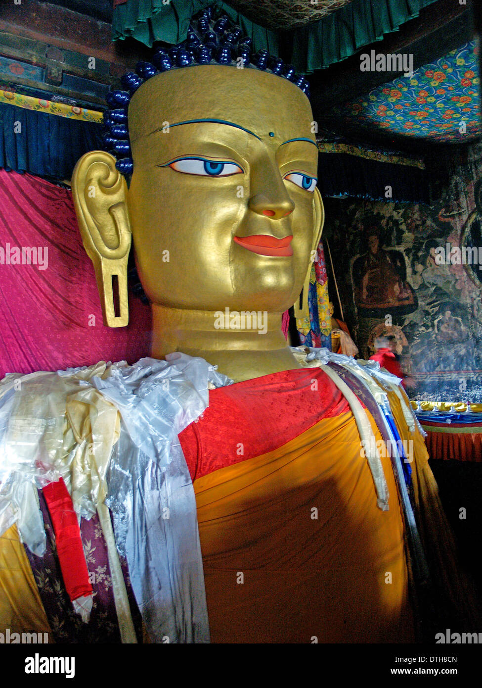 Le Bouddha Shakyamuni au monastère de Shey, Ladakh Banque D'Images