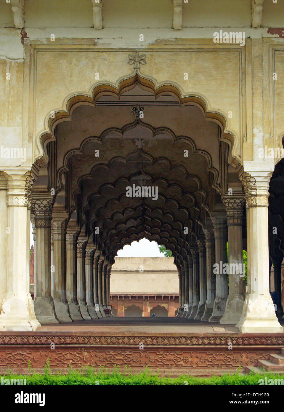 L'arches festonné de la salle d'audience publique,Fort Rouge,Inde Banque D'Images