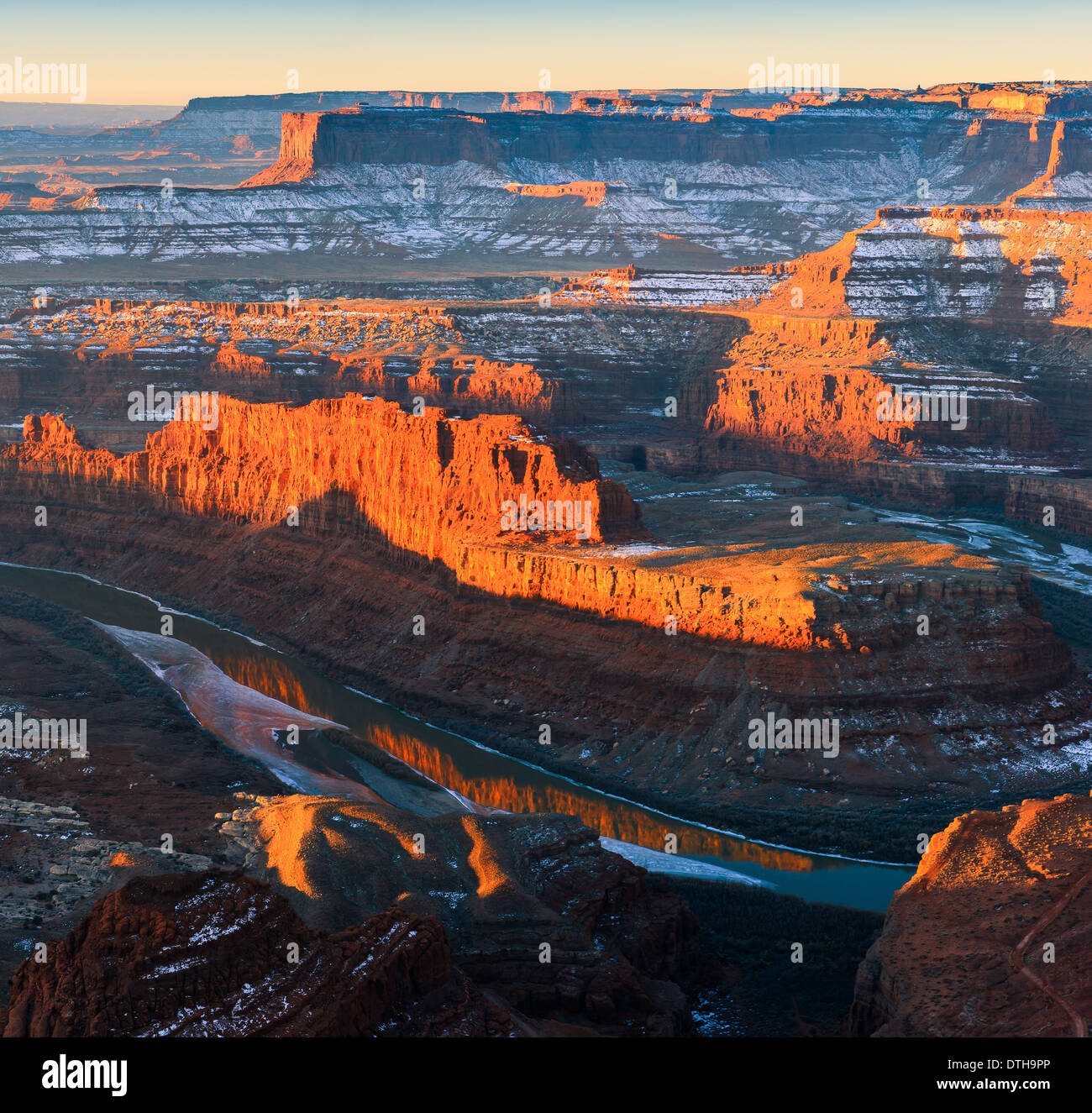 Lever du soleil d'hiver Dead Horse Point State Park, Utah - USA Banque D'Images