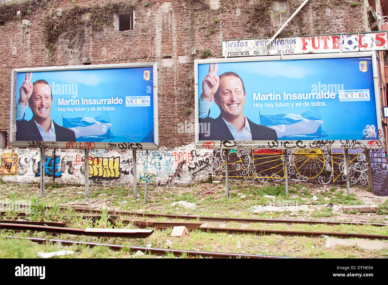 Bannière électorale à Belgrano, quartier quartier chinois Banque D'Images