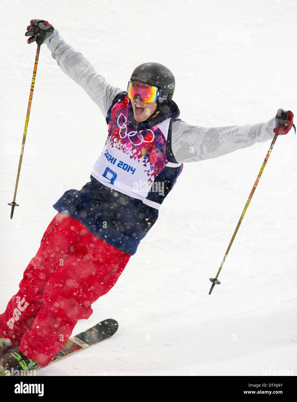 Sochi, Russie. Feb 18, 2014. Ski Halfpipe hommes finales à la Rosa Khutor Parc extrême, la Russie. Xxiies Jeux Olympiques d'Action Crédit : Plus Sport/Alamy Live News Banque D'Images