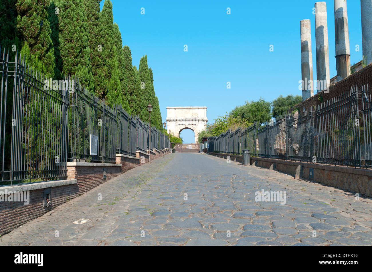 Route antique à Rome, via Appia Antica Banque D'Images