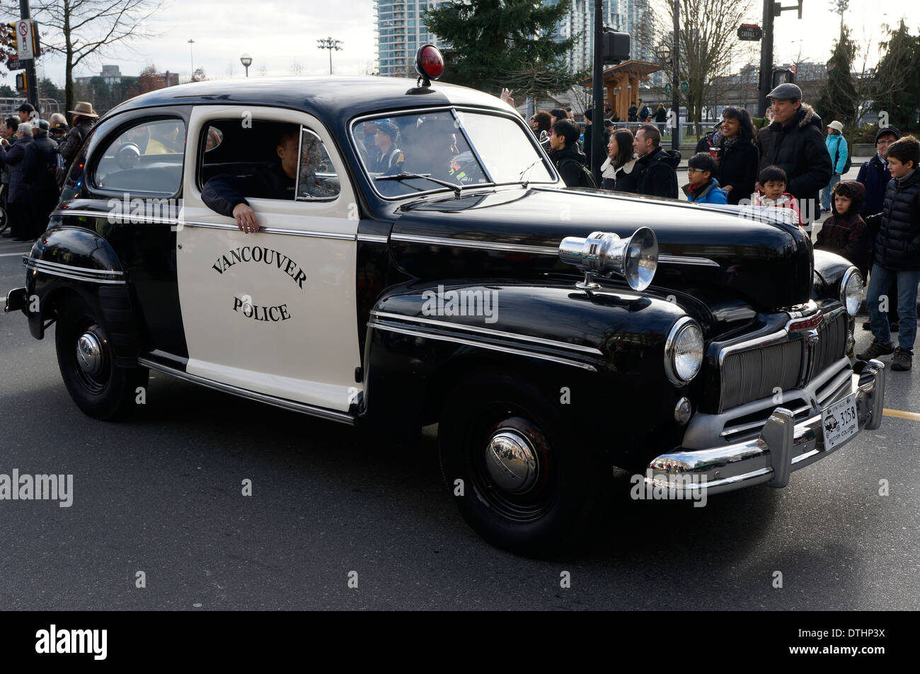 Vintage 1940 voiture de police Ford Mercury à Vancouver, BC, Canada Banque D'Images