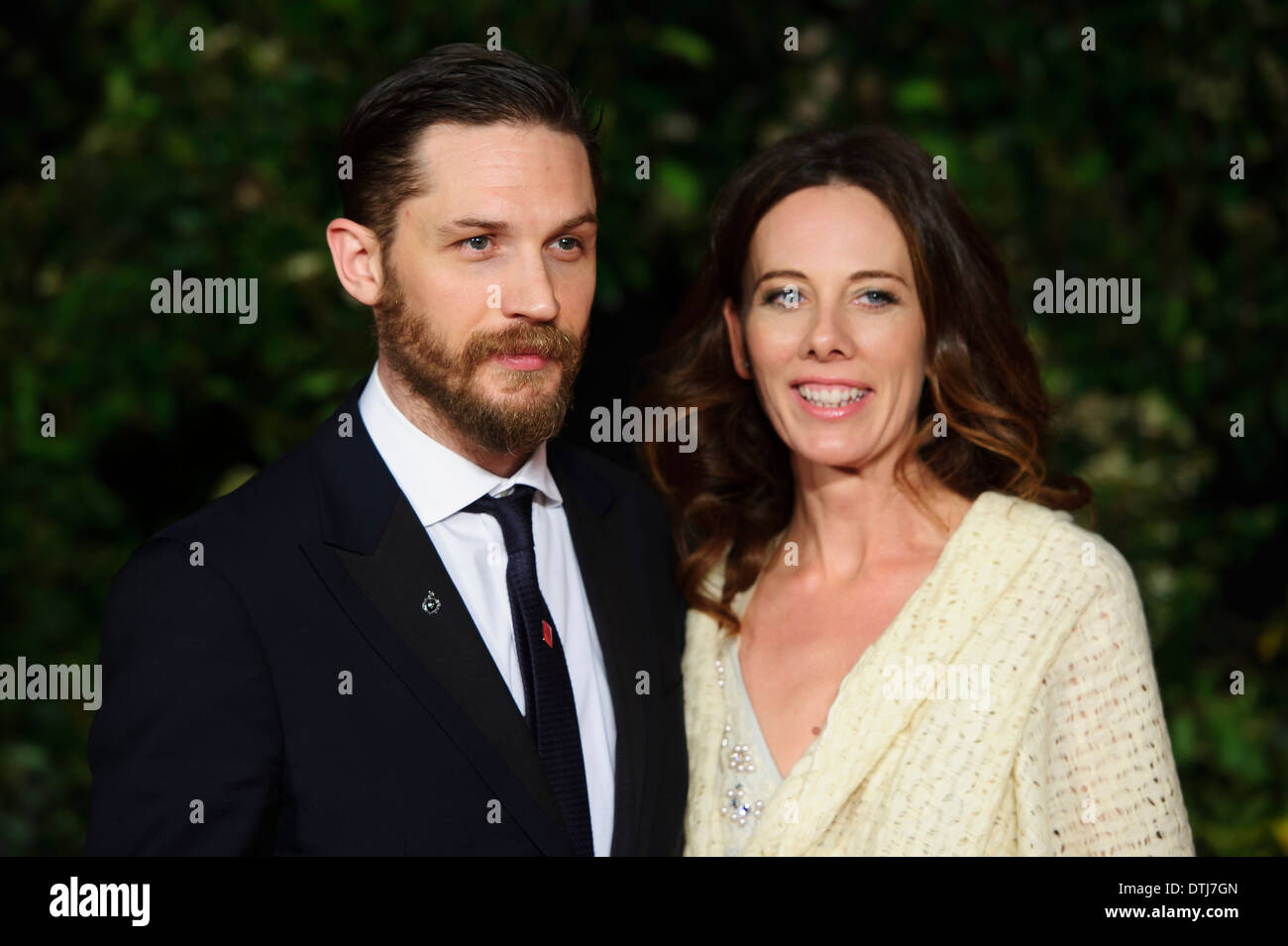 Tom Hardy et Kelly Marcel arrivent pour les British Academy Film Awards 2014 After Party à l'hôtel Grosvenor. Banque D'Images