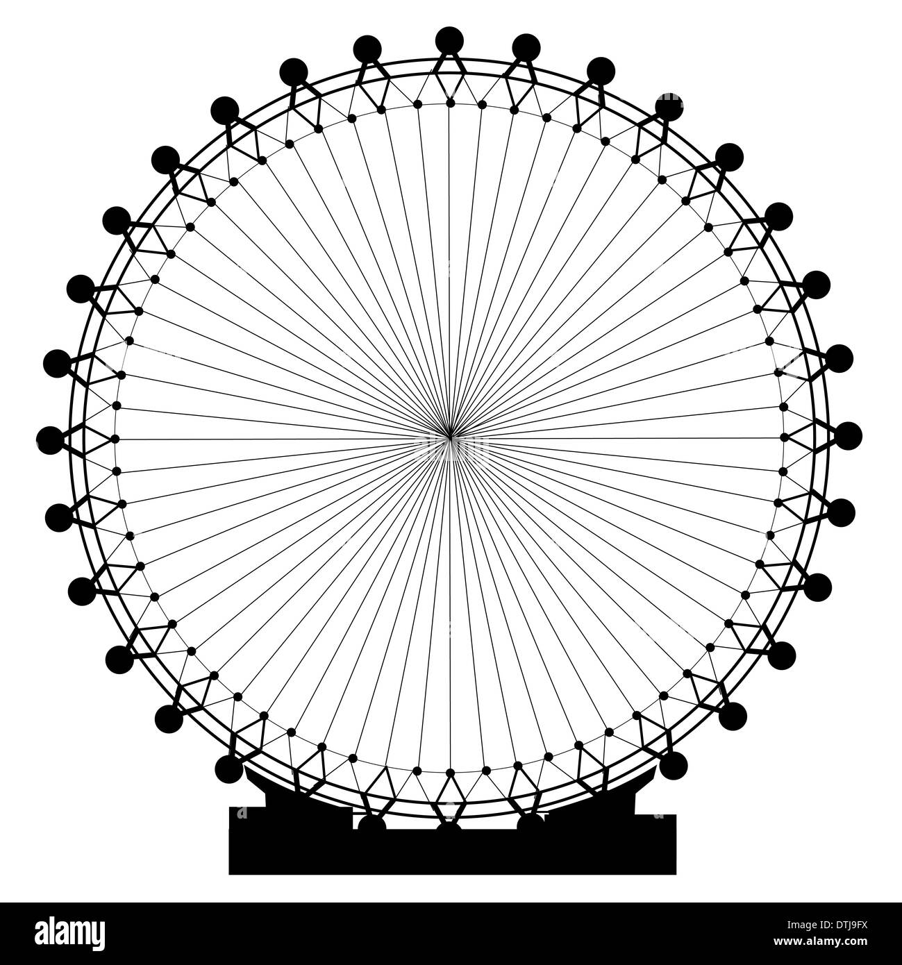 Une grande roue de foire géant isolé sur blanc. Banque D'Images