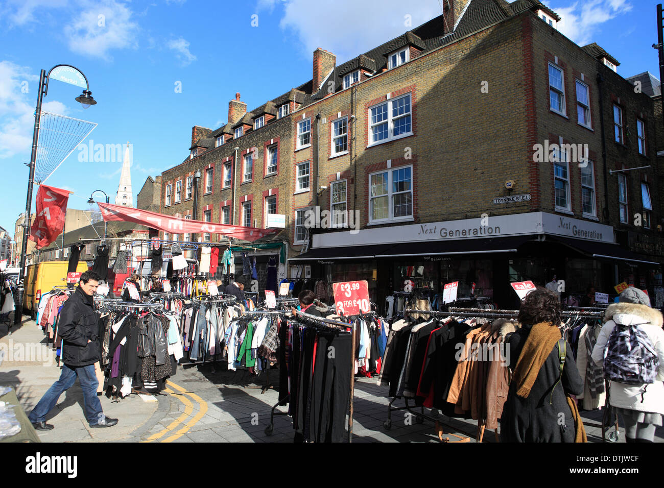 Royaume-uni Londres est toynbee Petticoat Lane Market street dimanche Banque D'Images