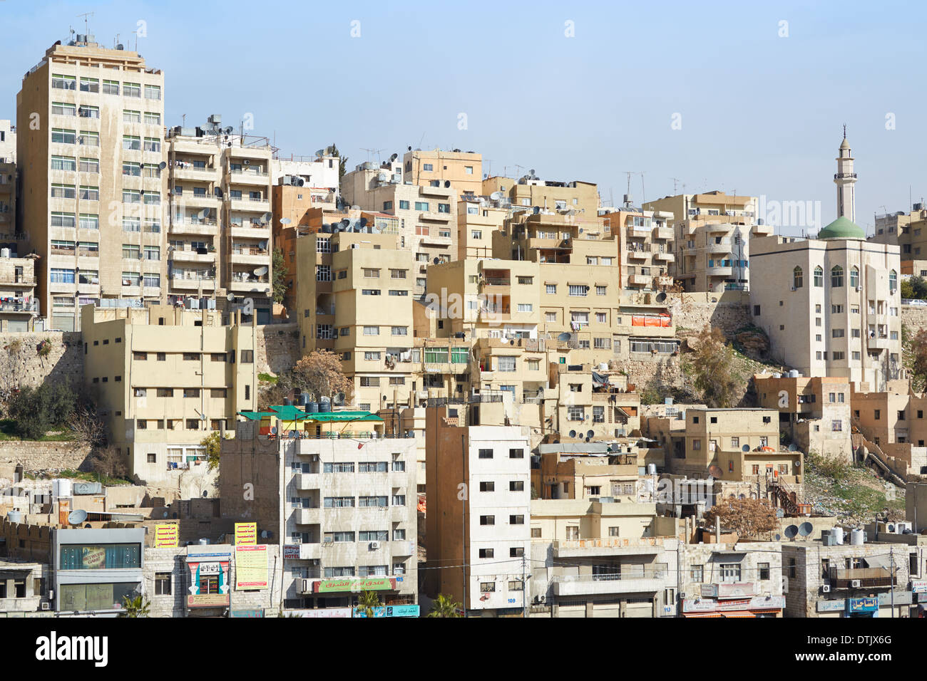 Amman vue sur la ville de bâtiments au Moyen-Orient Banque D'Images