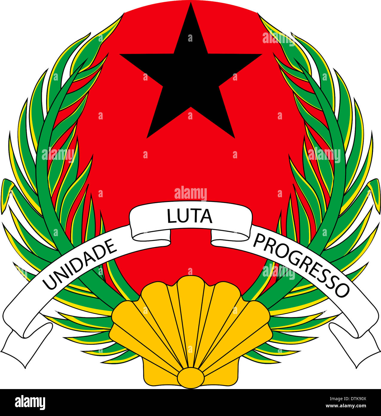 Les armoiries nationales de la République de Guinée-Bissau. Banque D'Images
