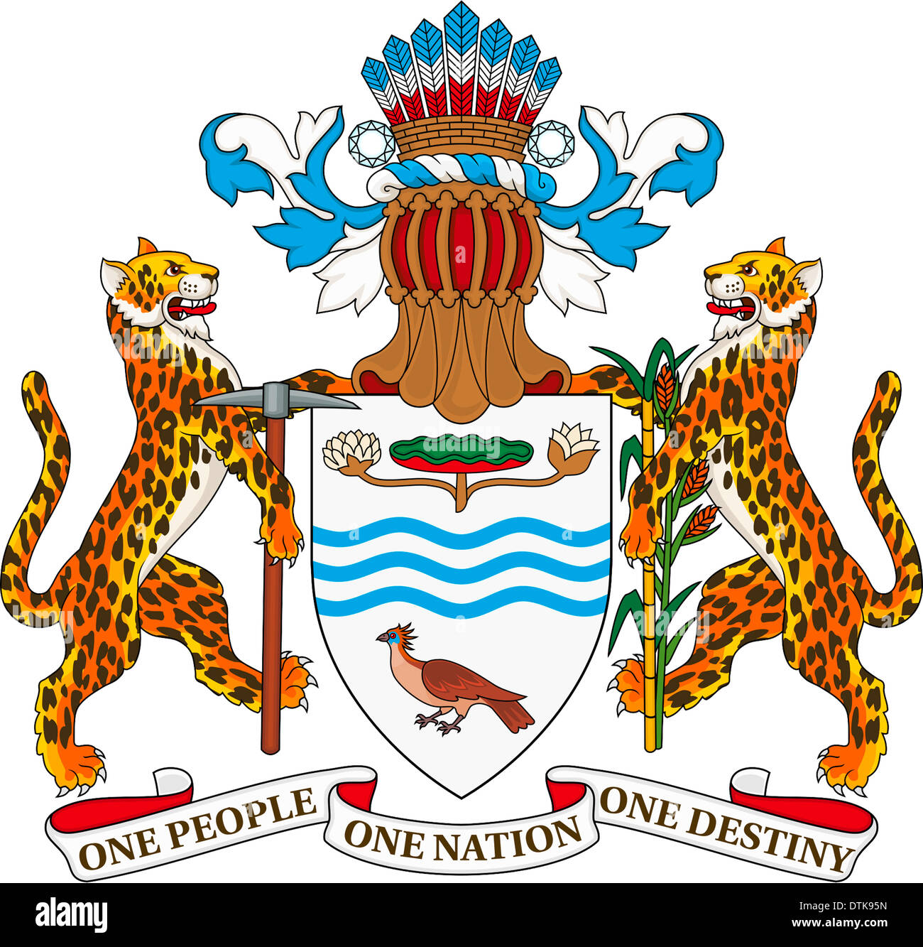 Les armoiries de la République du Guyana. Banque D'Images