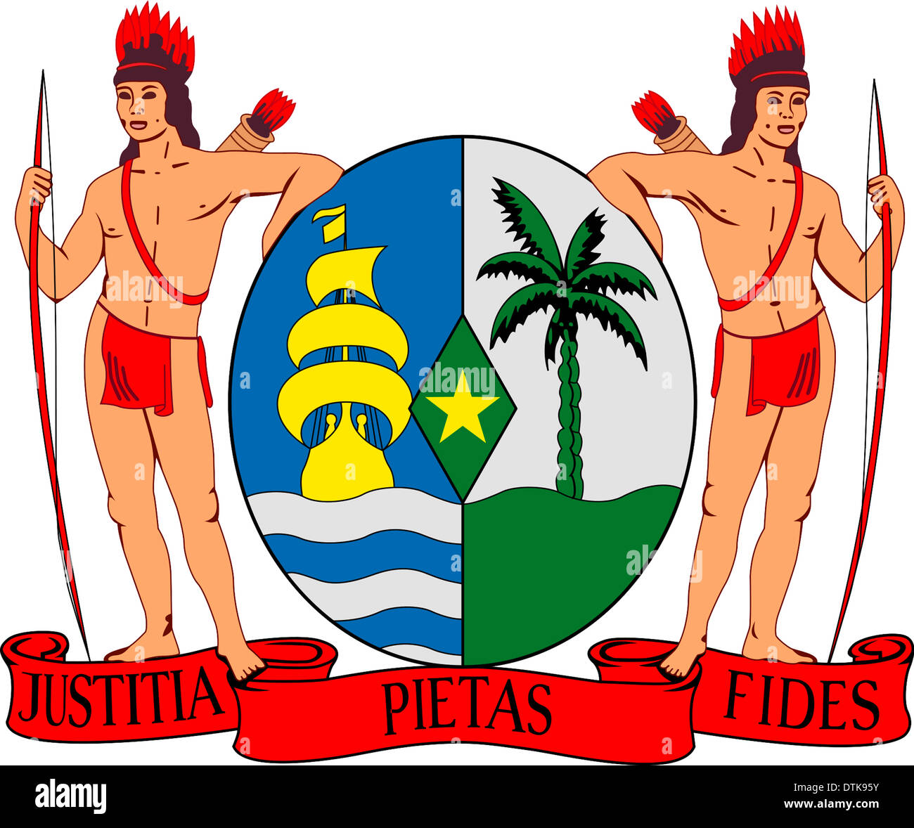 Les armoiries de la République du Suriname. Banque D'Images