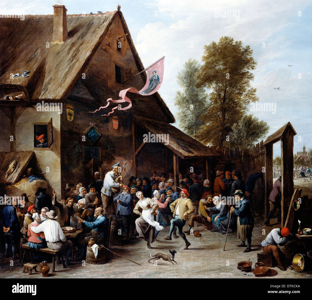 David Teniers le Jeune, Kermis sur St George's Day 1664-1667 Huile sur toile. Collection Royale du Royaume-Uni, Angleterre. Banque D'Images