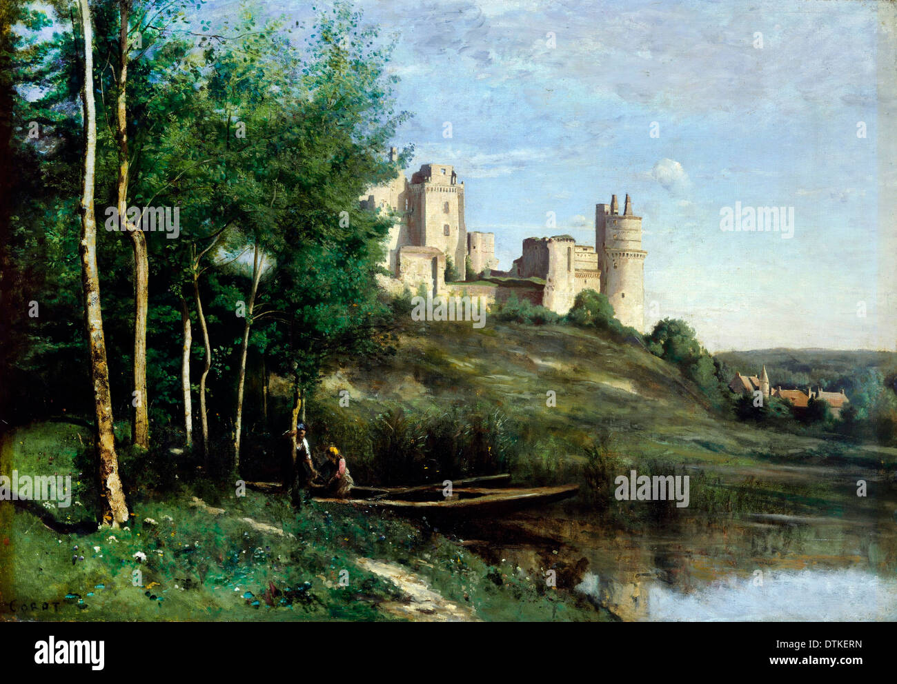 Jean-Baptiste-Camille Corot, Ruines du château de Pierrefonds 1825-1872 Huile sur toile. Musée d'art de Cincinnati, Cincinnati, États-Unis d'Amérique Banque D'Images