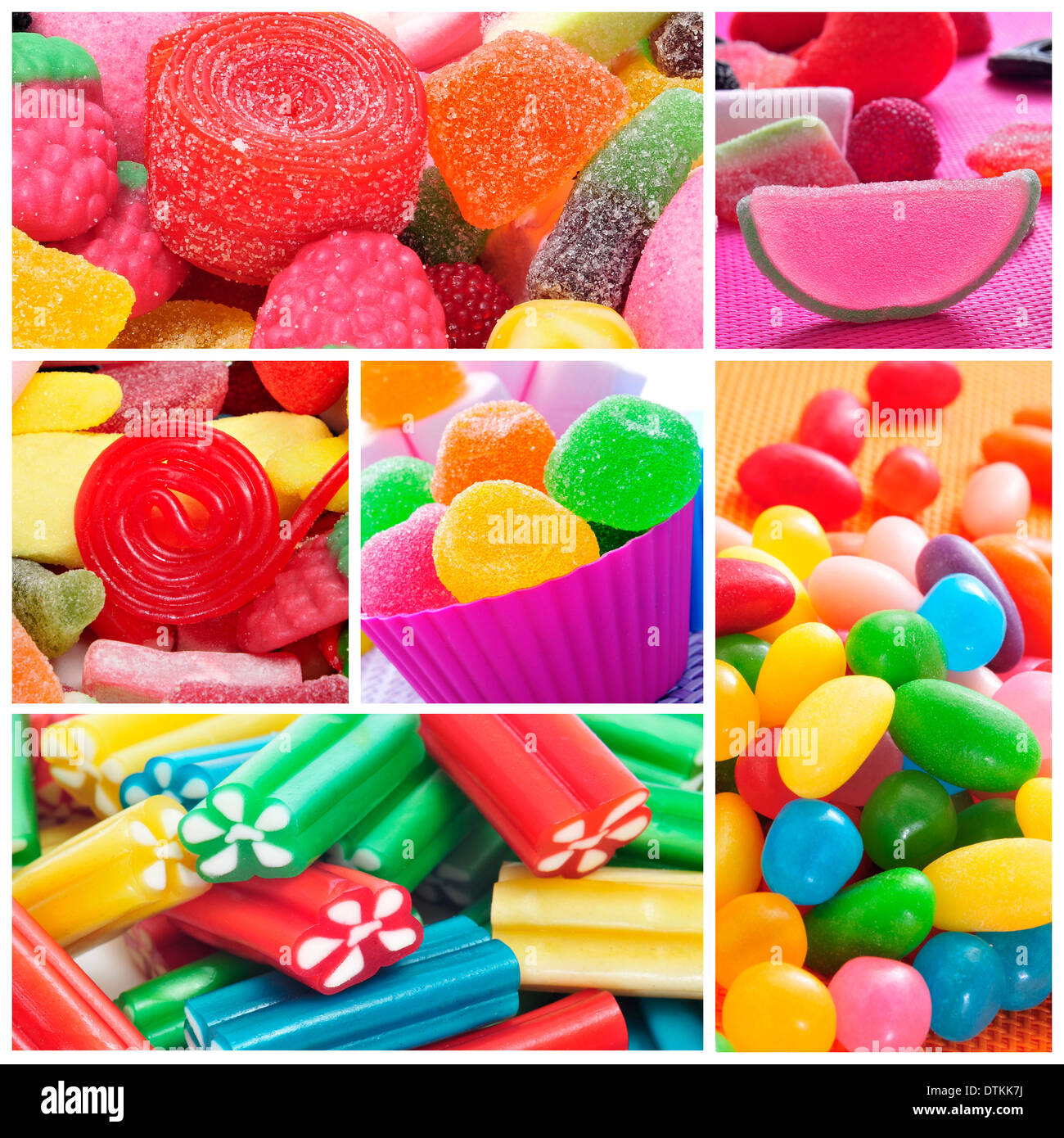 Un collage de différentes sortes de bonbons Photo Stock - Alamy
