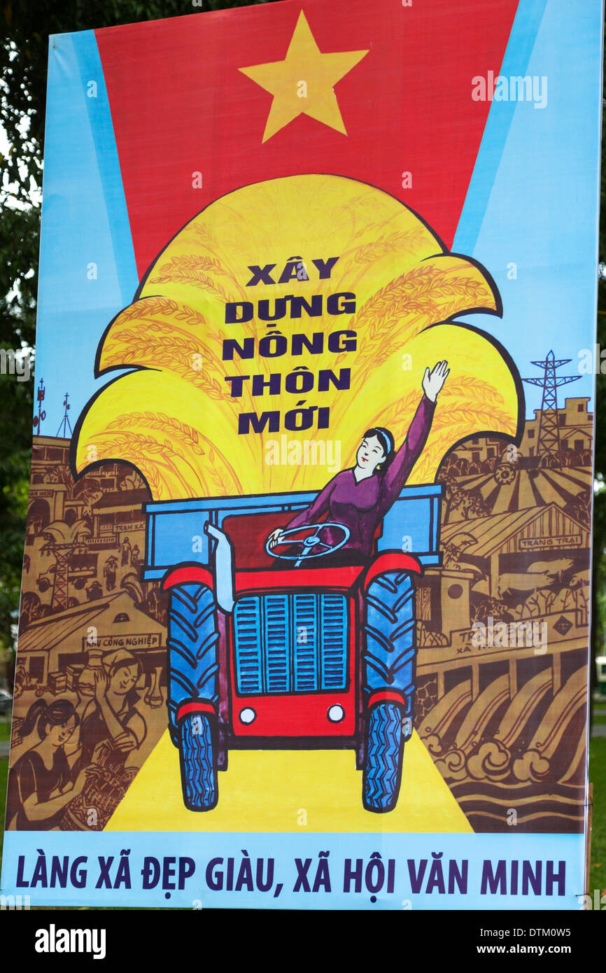 Affiche de propagande, Ho Chi Minh City, Vietnam Banque D'Images
