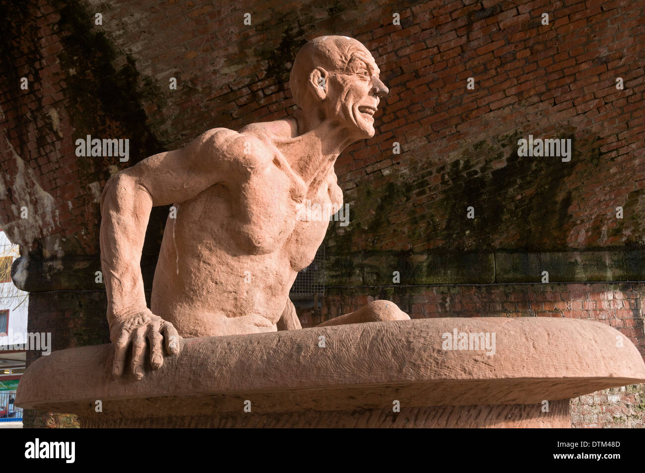 Archimède, une sculpture par Thompson W Dagnall, 1990. Manchester, Angleterre, RU Banque D'Images