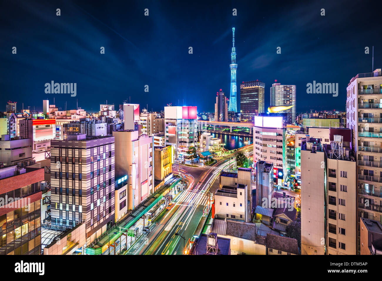 Tokyo, Japon cityscape cityscape aérienne sur Sakura et Taito les pupilles. Banque D'Images