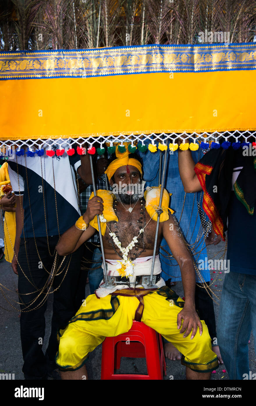 Des scènes de l'étrange et unique festival Thaipusam. Banque D'Images