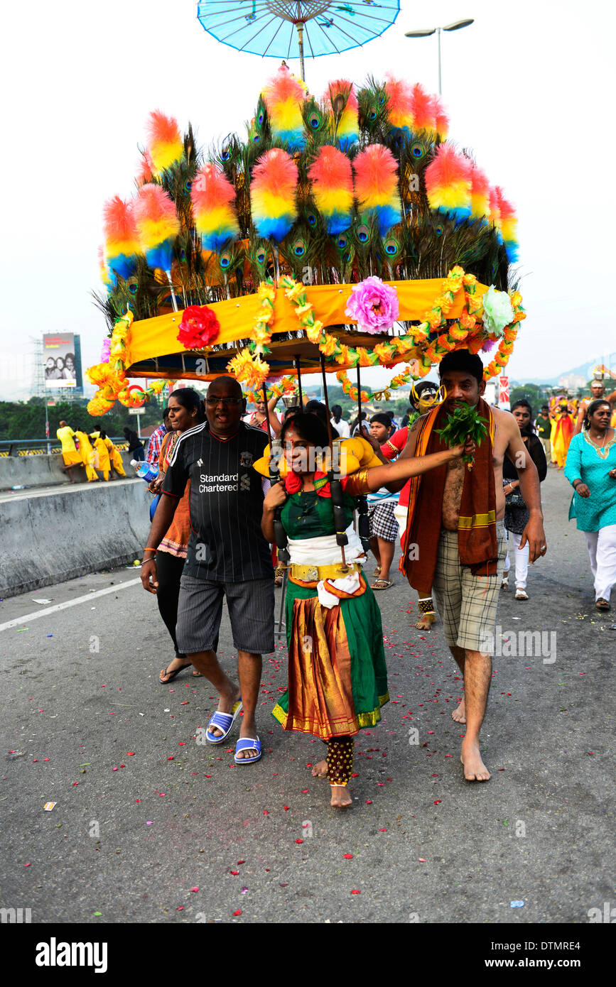 Des scènes de l'étrange et unique festival Thaipusam. Banque D'Images