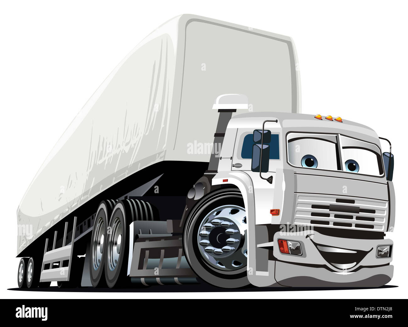 Cartoon Semi Truck Banque D'Images
