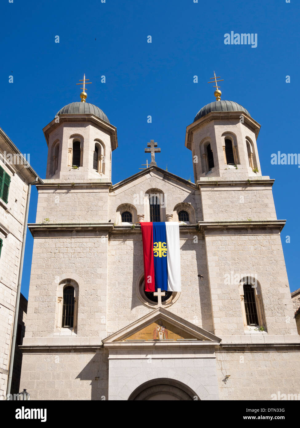 St.Nikolai cathédrale orthodoxe dans le Monténégro, Kotor Banque D'Images