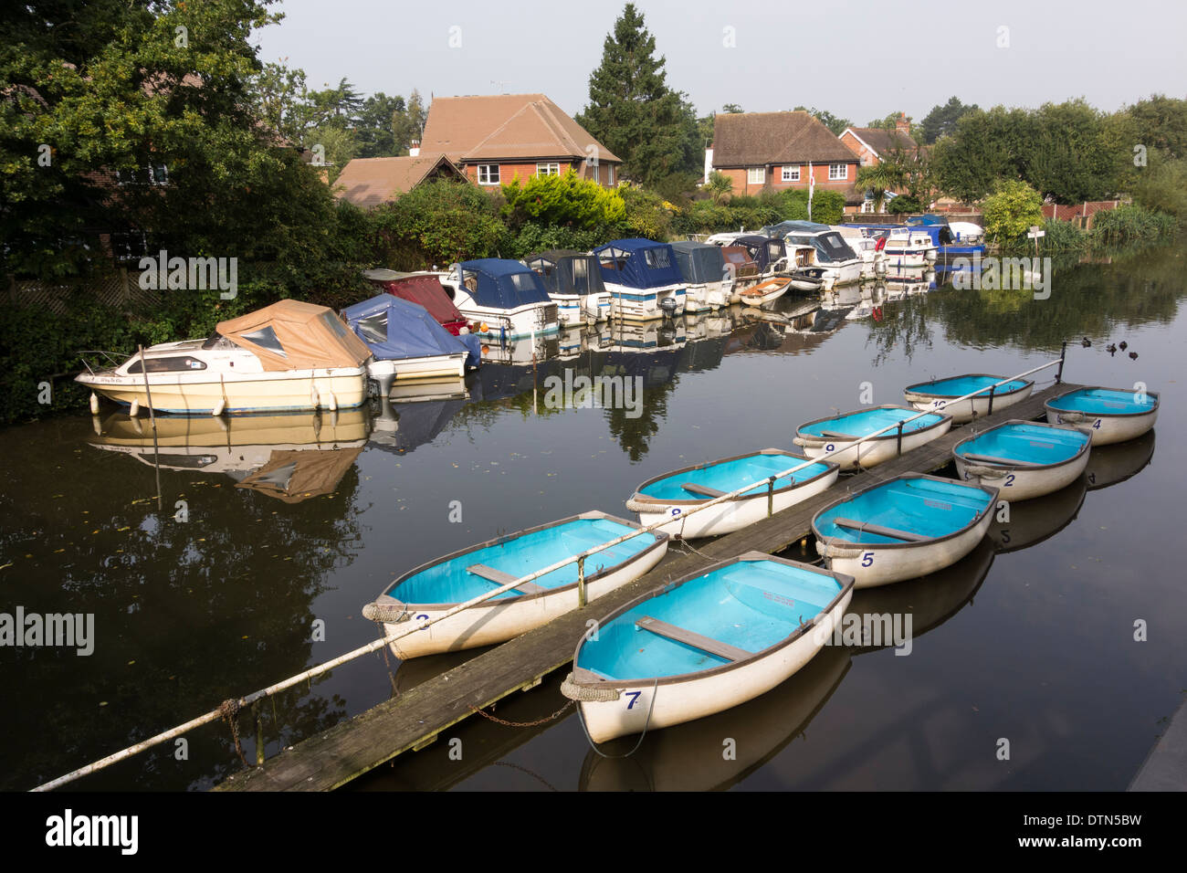 River Wey Navigations, Byfleet, Surrey, UK Banque D'Images