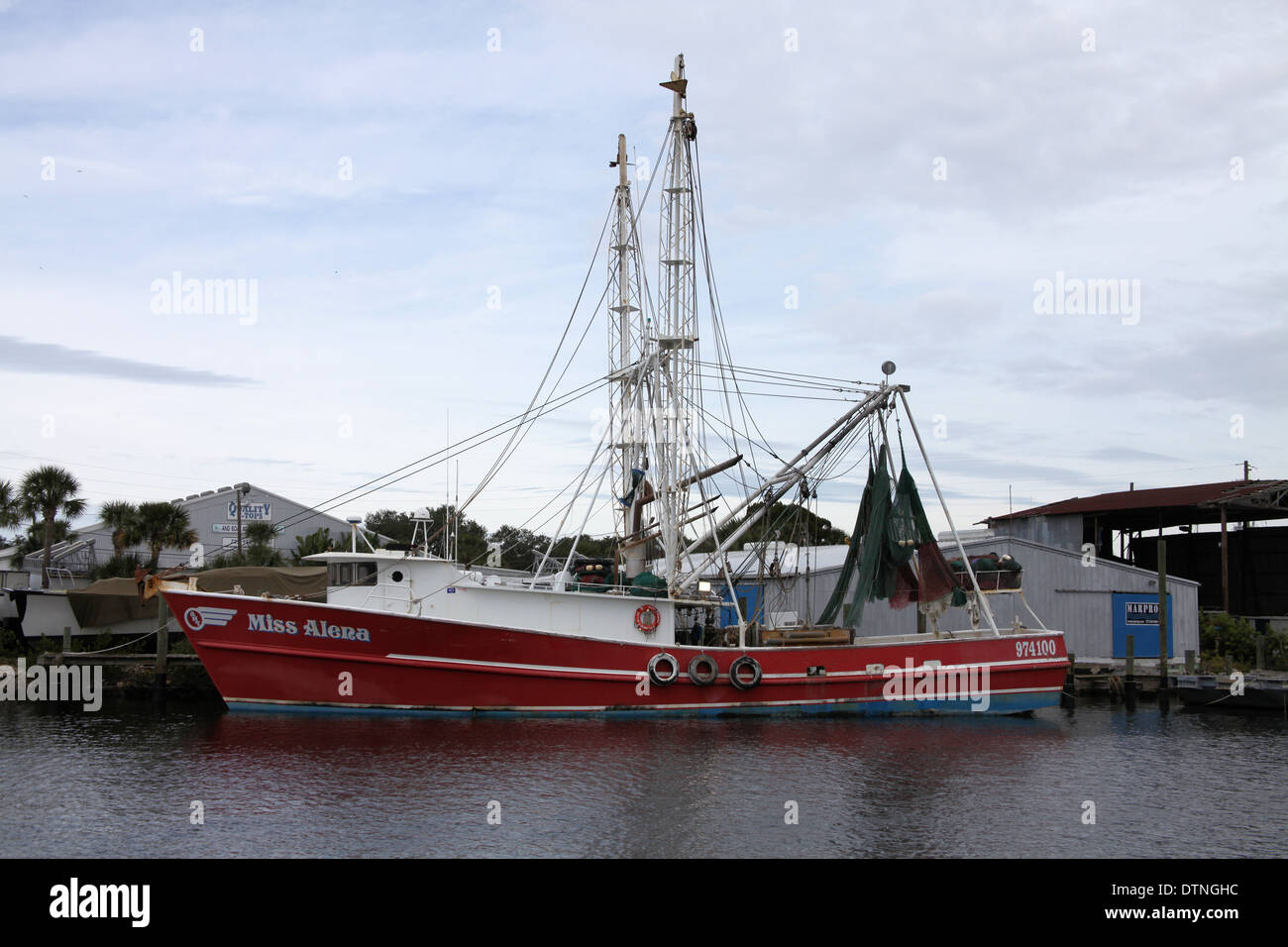 BATEAU DE CREVETTES Banque D'Images