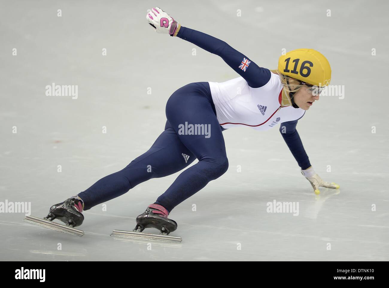 Sochi, Russie. 21 février 2014. Ellise Christie (GBR). 1000m - Femmes patinage courte piste de patinage Iceberg - Palace - Parc olympique - Sotchi - Russie - 21/02/2014 Credit : Sport en images/Alamy Live News Banque D'Images