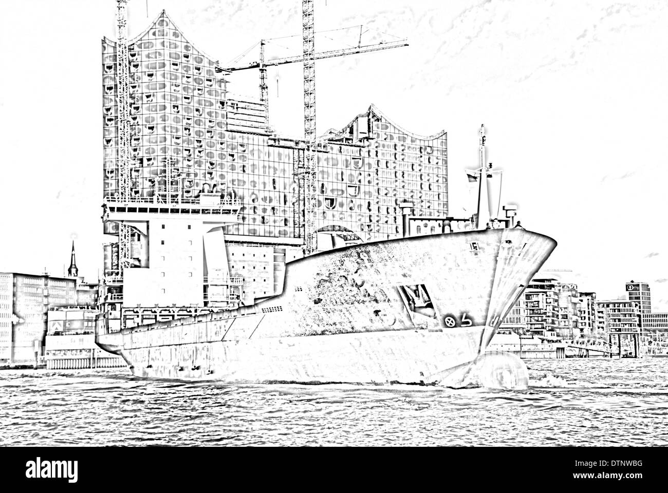 Le port de Hambourg et de l'elbe Philharmonic Hall Banque D'Images