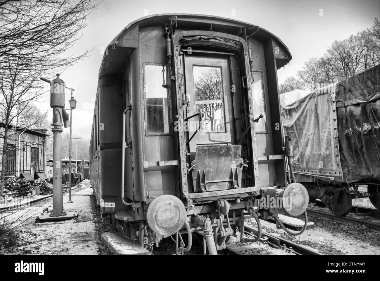 Ancien wagon de chemin de fer désaffectée Banque D'Images