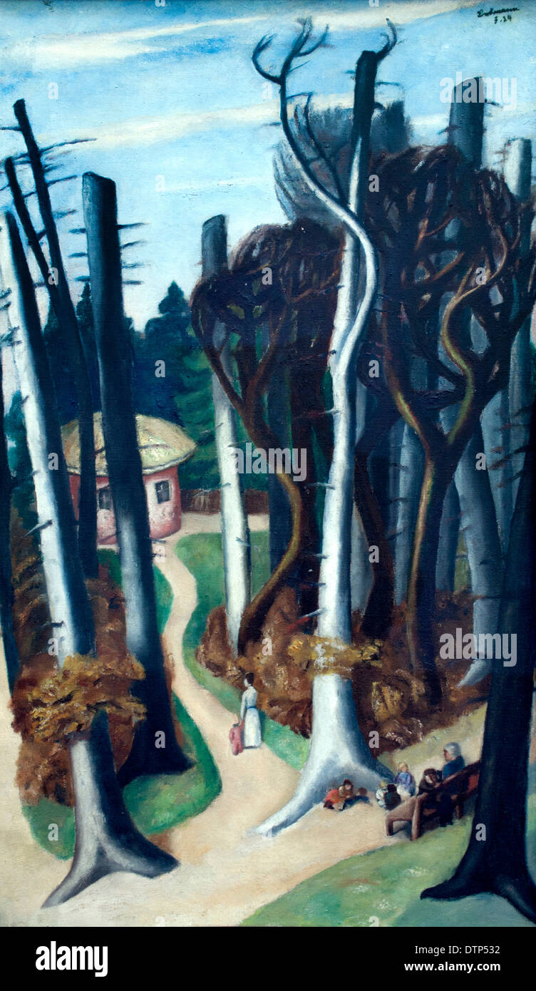 Paysage de printemps ( Park Louisa )1924 Max BECKMANN (1884-1950) Allemand Allemagne Banque D'Images