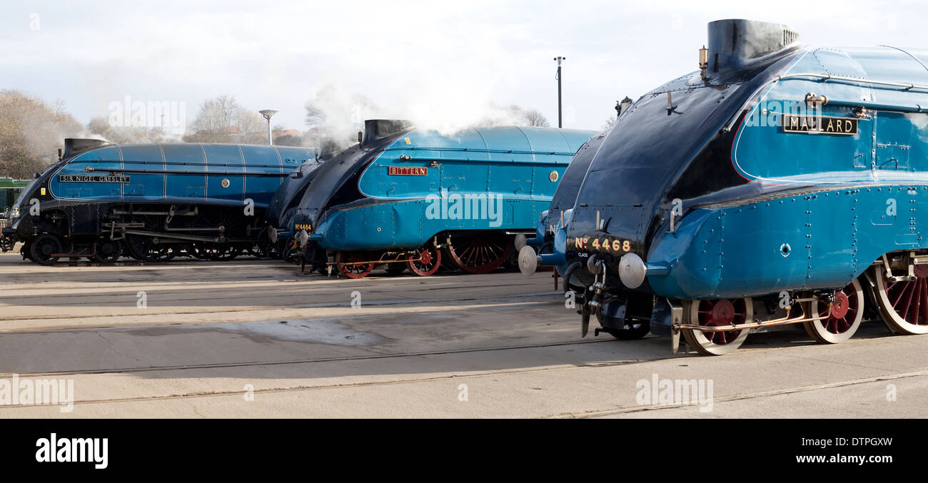 Une classe4 Locomotives à vapeur à la Mallard 75 Rassemblement, Shildon National Railway Museum Banque D'Images