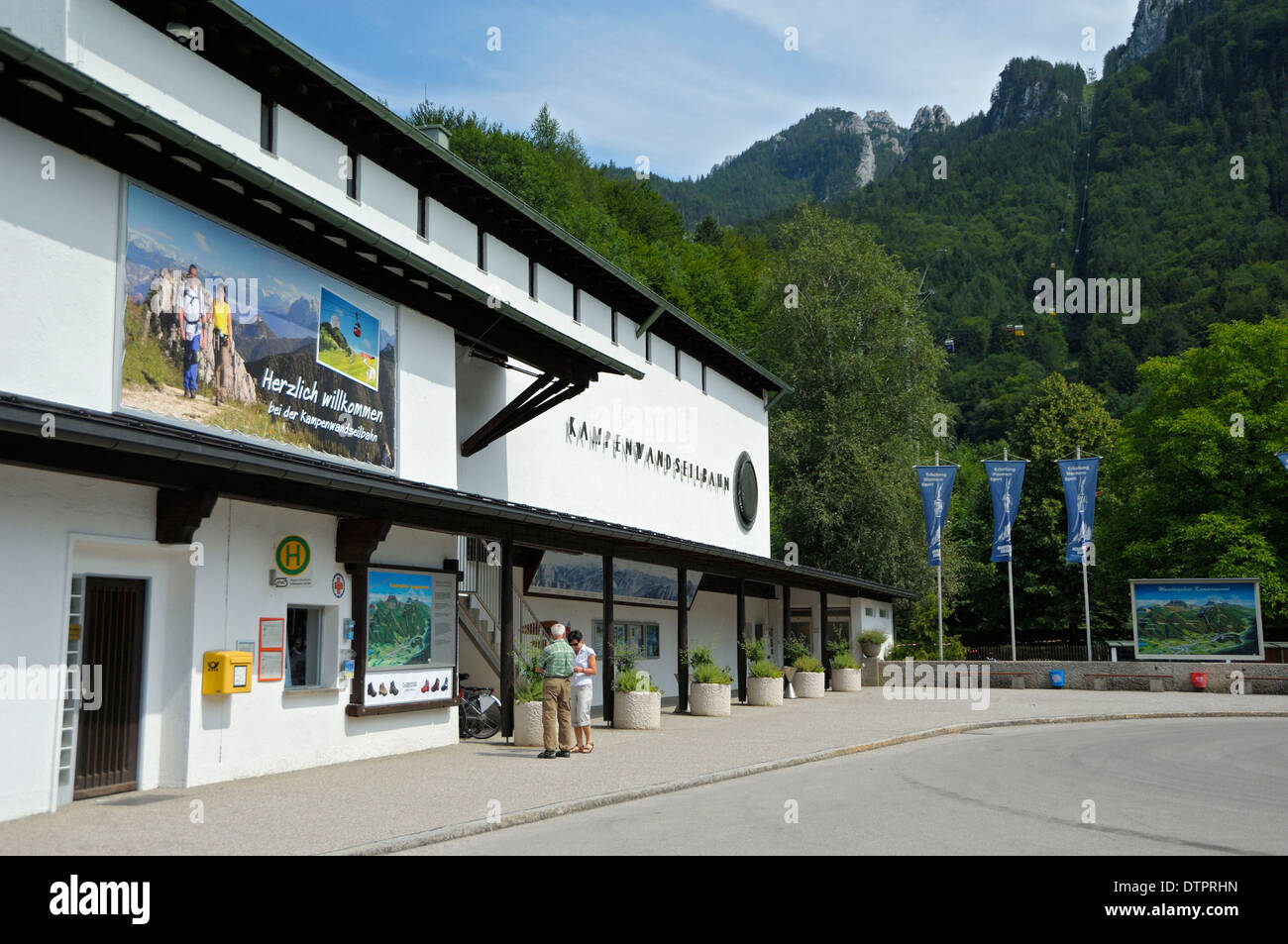 Terminus, câble, fer Kampenwandseilbahn, Chiemgau, Kampenwand, Aschau, Bavière, Allemagne Banque D'Images