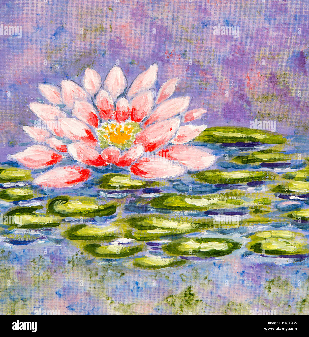 Peinture d'un Water Lily Banque D'Images