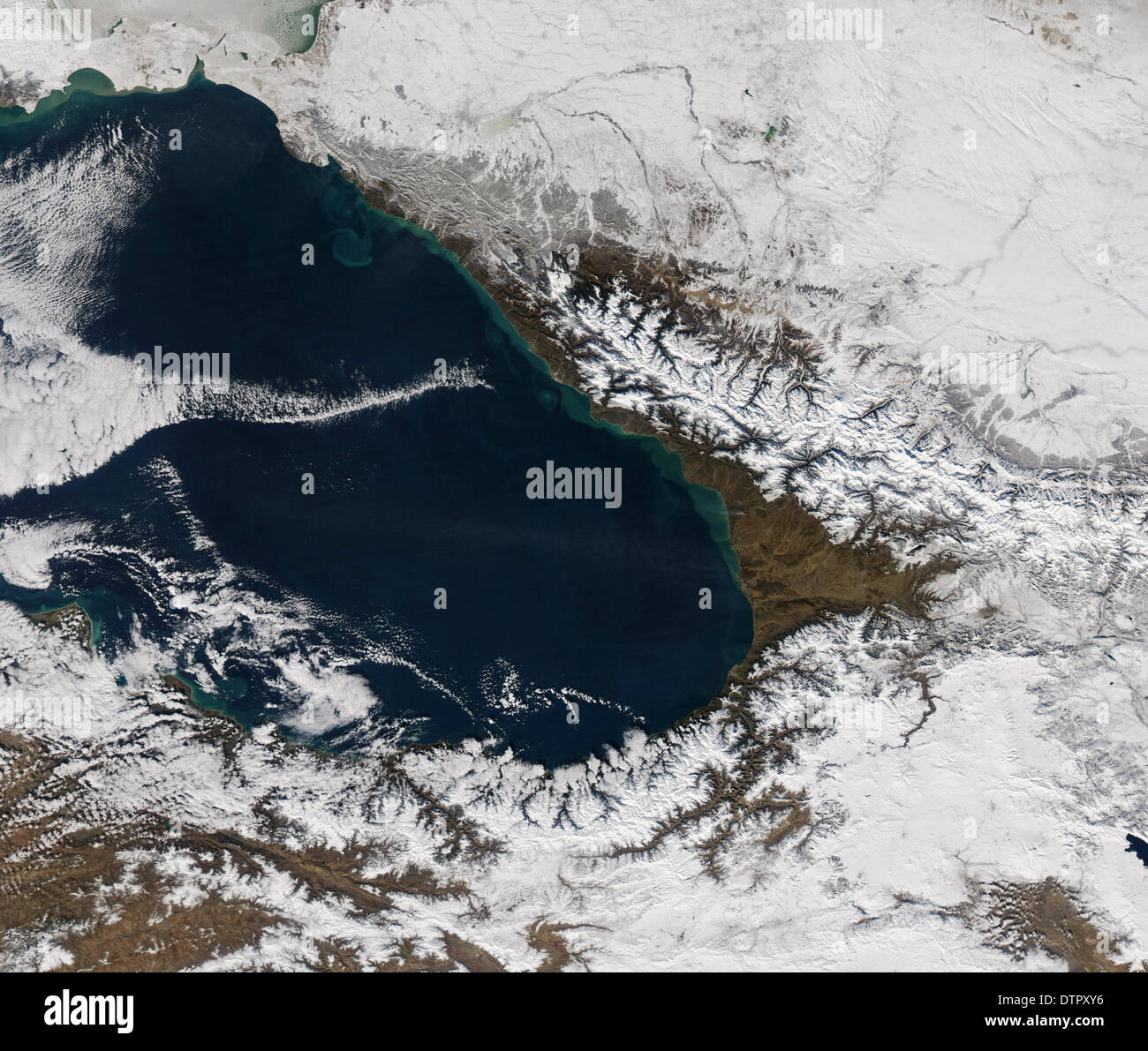 La mer Noire Sotchi montagnes du Caucase la Russie par la NASA Spectromètre imageur à résolution moyenne (MODIS) sur le satellite Aqua de la NASA. Banque D'Images