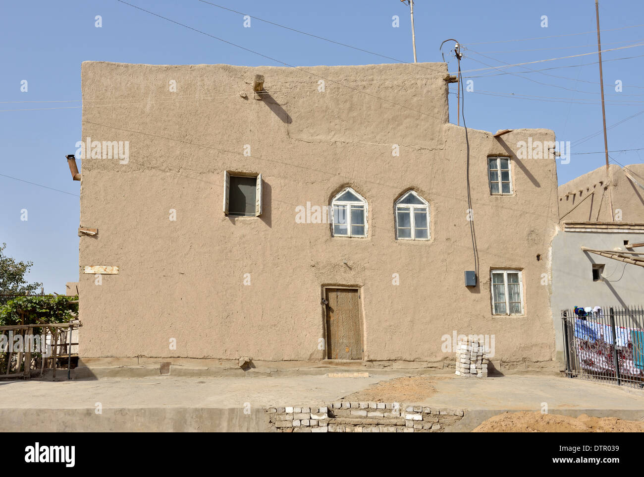 Maison de terre, Ichon-Qala (vieille ville), Khiva, Ouzbékistan Banque D'Images