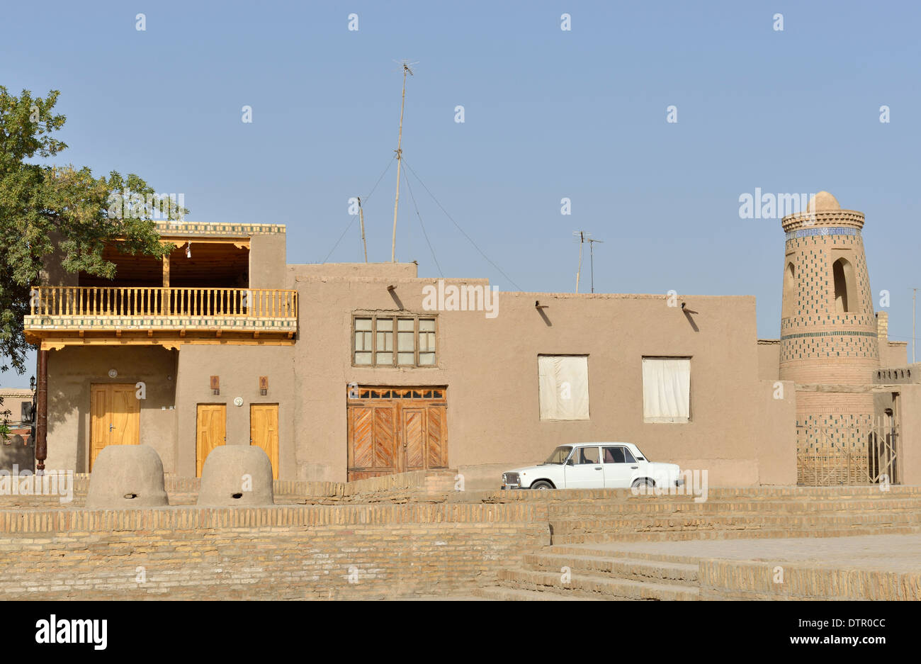 Maison de terre, Ichon-Qala (vieille ville), Khiva, Ouzbékistan Banque D'Images