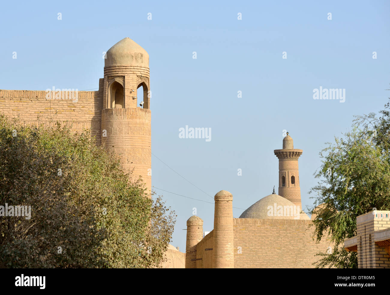 Architecture de Ichon-Qala (vieille ville), Khiva, Ouzbékistan Banque D'Images