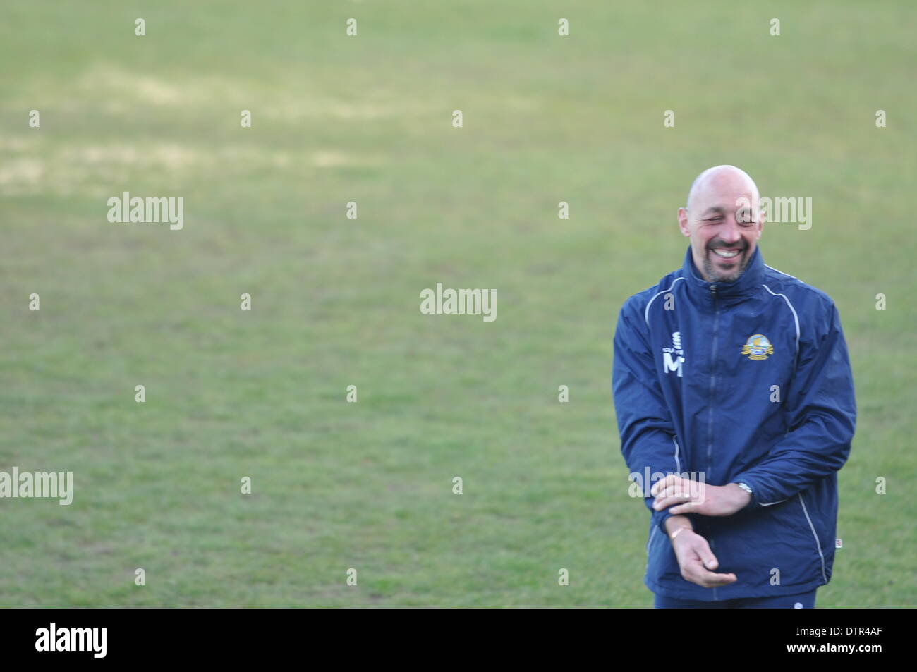 Gosport, Royaume-Uni. Feb 22, 2014. Célébrations de buts, Gosport Borough v Havant & Waterlooville, demi-finale, FA Trophy, 22 février 2014 (c) Paul Gordon/ Alamy, Live News Banque D'Images