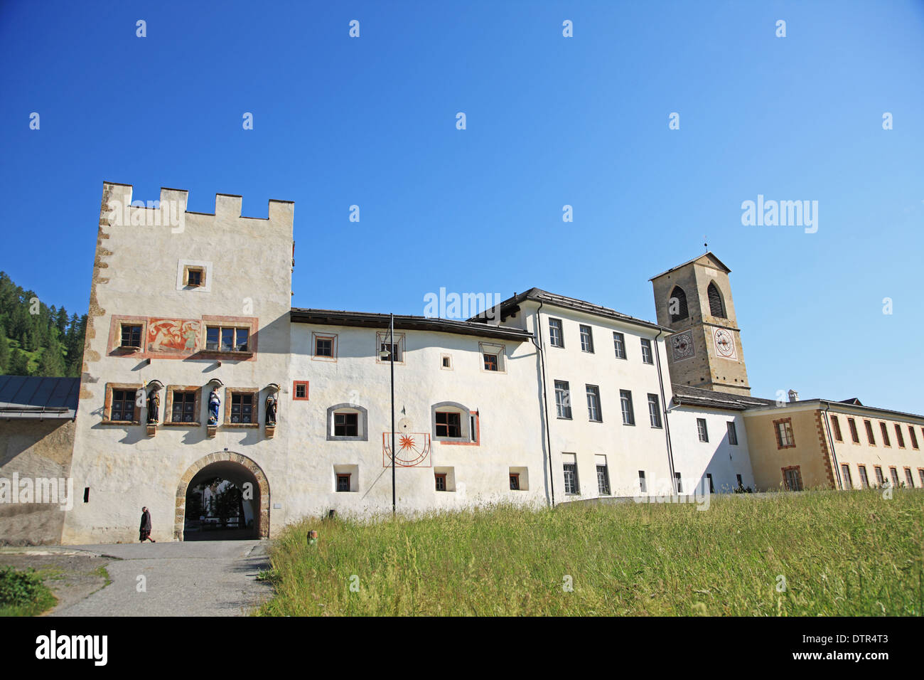 Couvent bénédictin de Saint-Jean à Müstair, Suisse, Canton des Grisons, Val Müstair Banque D'Images