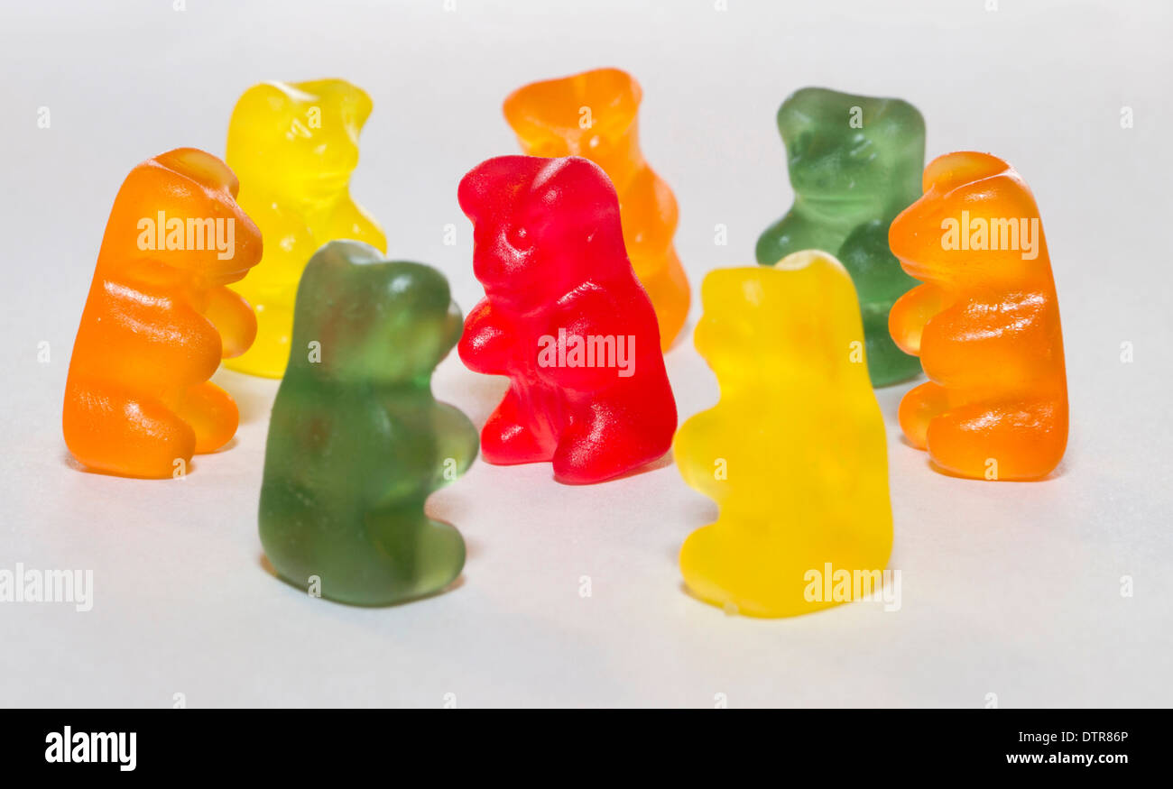 Gummy bears in circle Banque D'Images