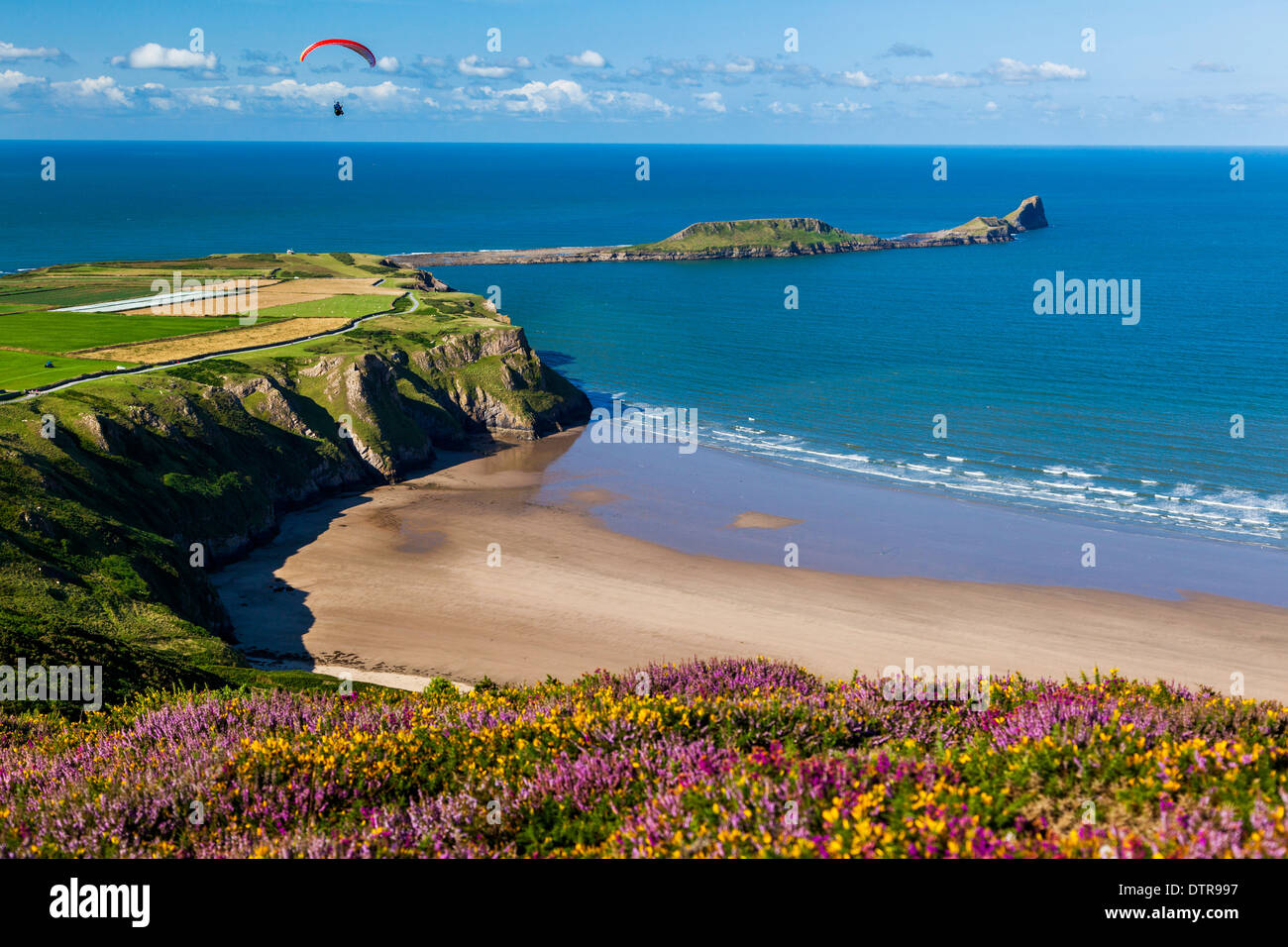 Rhossili Bay, les vers la tête, Gower, Pays de Galles, Royaume-Uni Banque D'Images