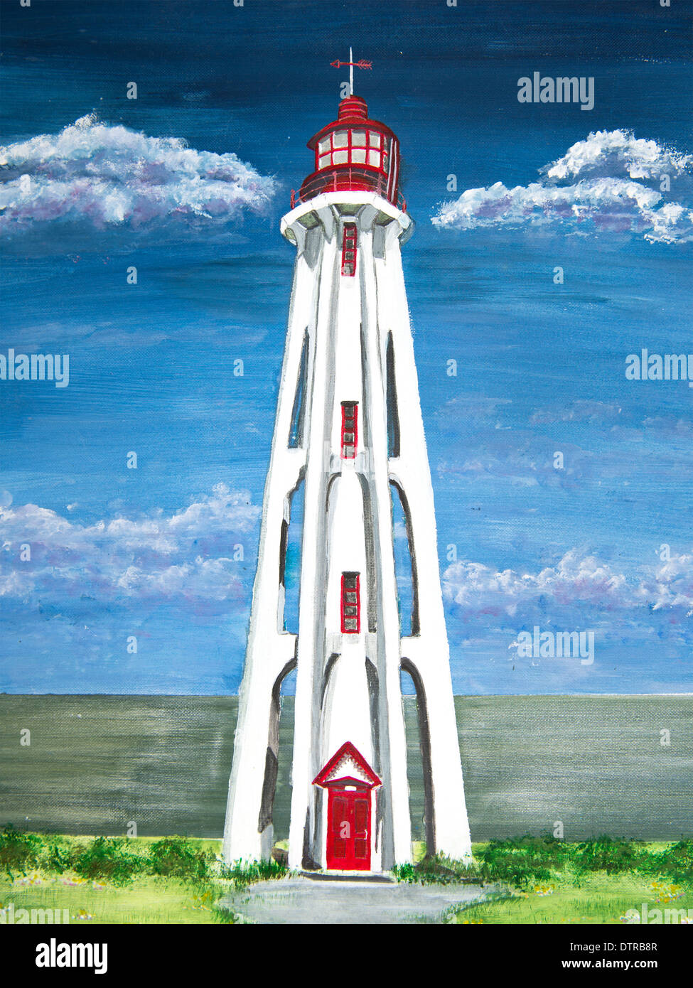 Peinture d'un grand phare Banque D'Images