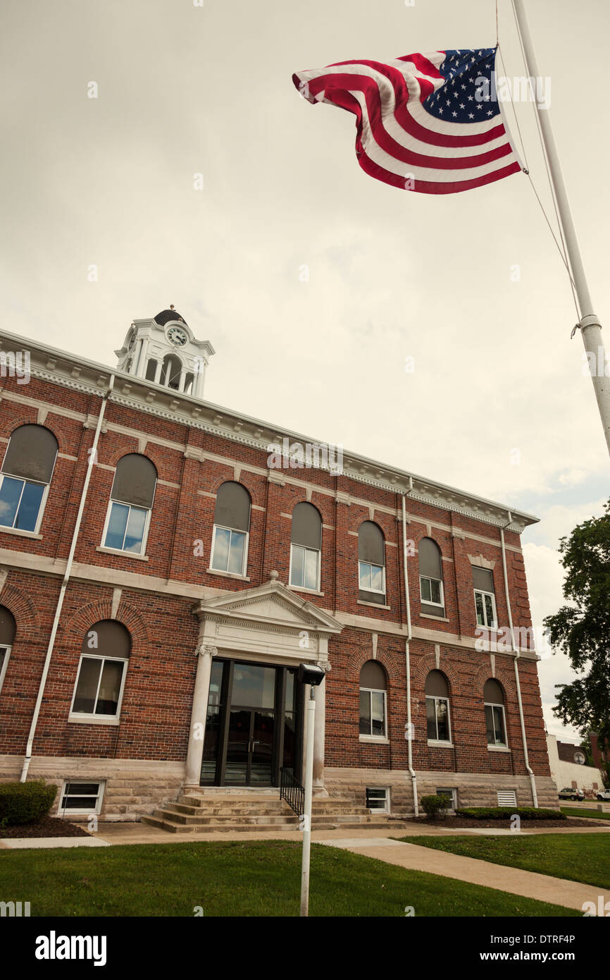 Ancien palais de justice dans l'affaire Marshall, Clark County, Illinois, United States Banque D'Images