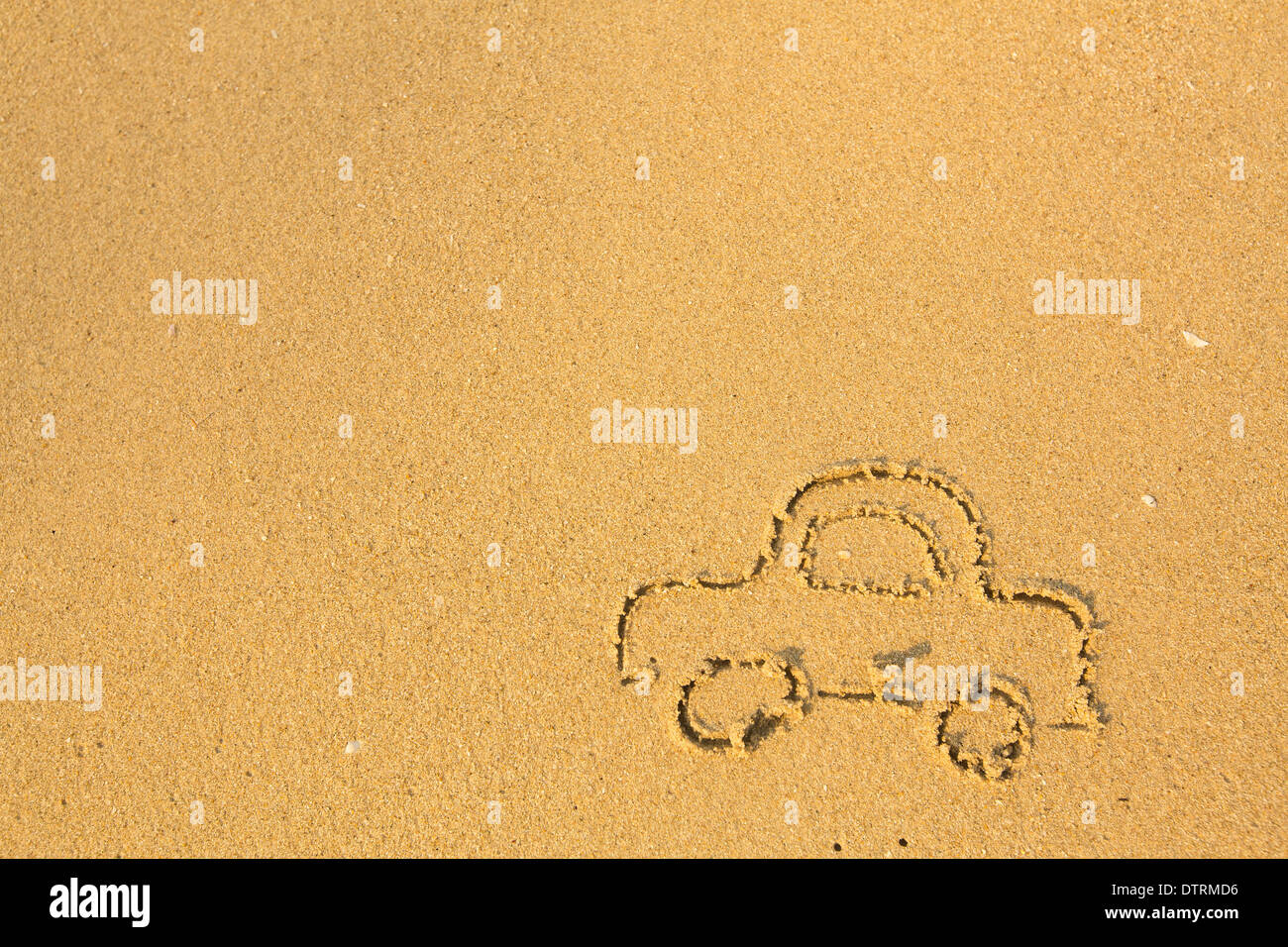 Location tirés sur la plage de sable. Banque D'Images