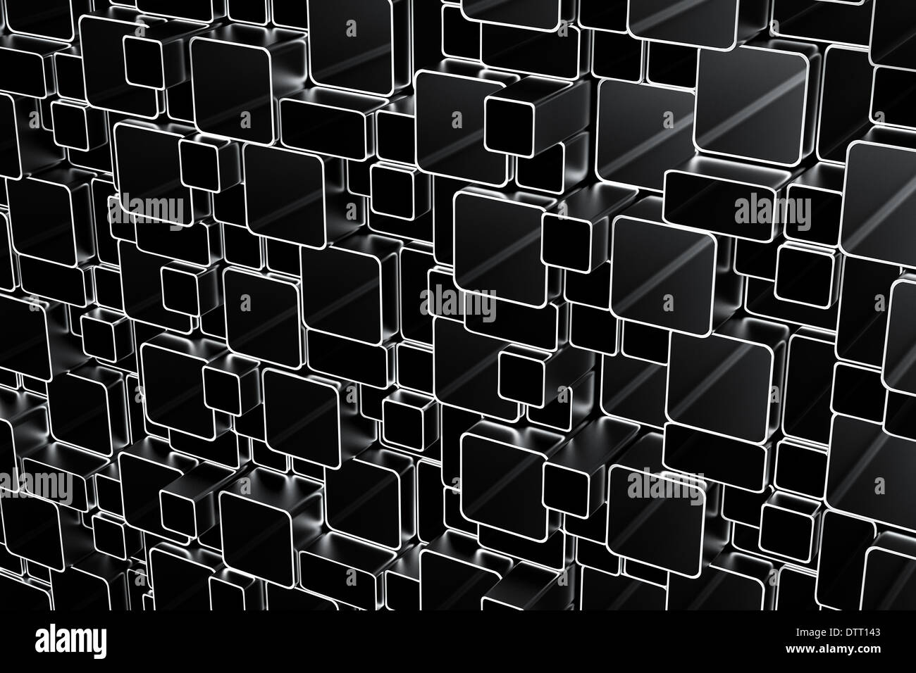 3d abstrait tubes en métal argenté Banque D'Images