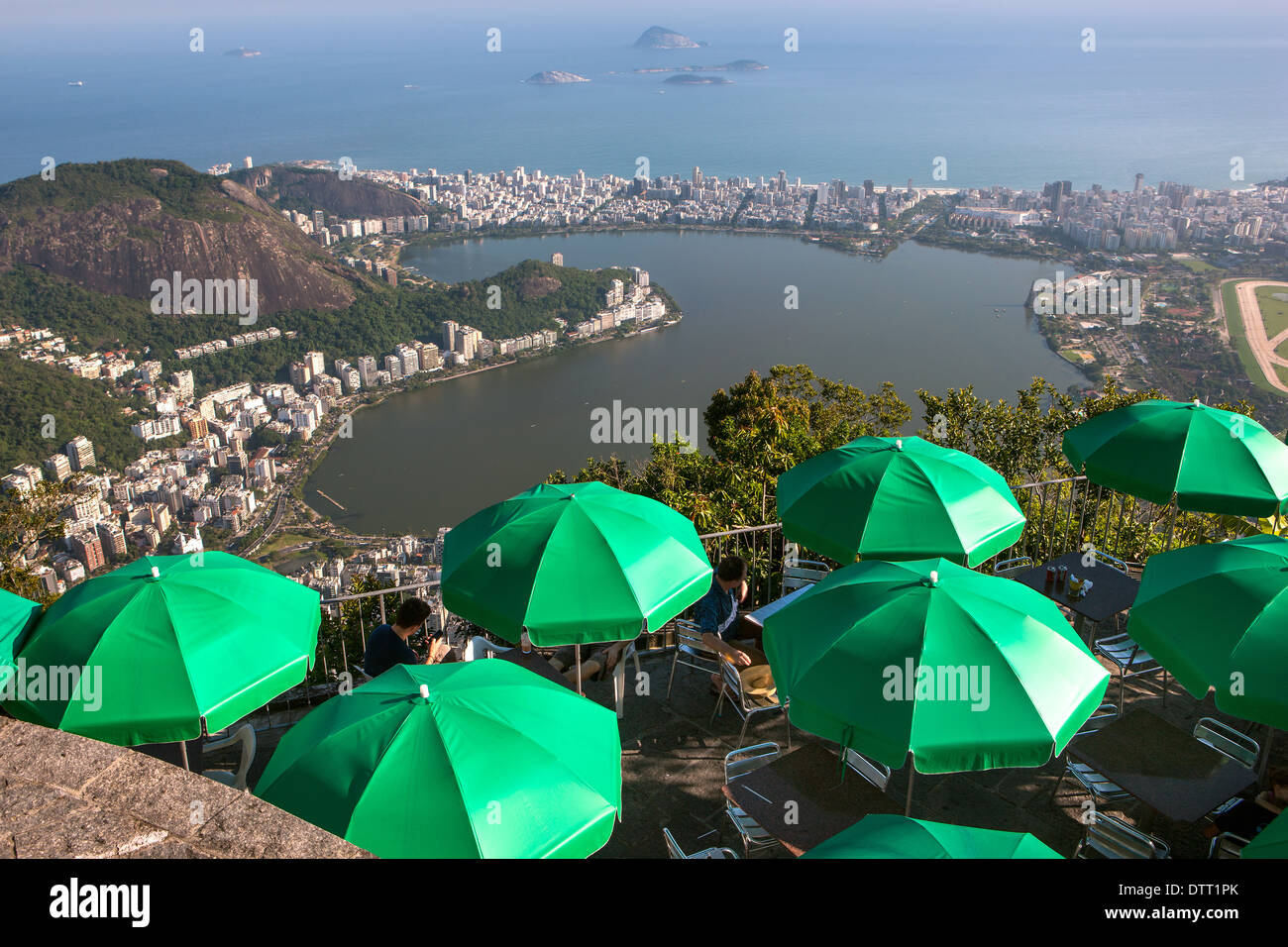 Vue d'Ipanema, Corcovado Laguna Rodrigo de Feitas, Rio de Janeiro, Brasil Banque D'Images