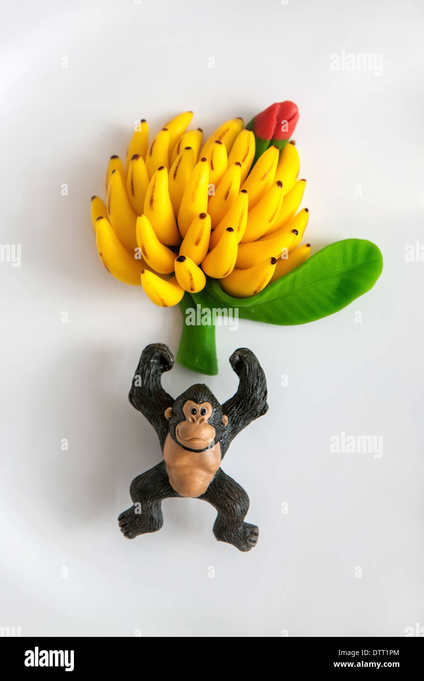 Rio de Janeiro, Brésil, l'art, les bananes, le singe Banque D'Images